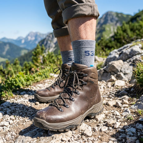 Exceptio Merino Hiking Socks - 2 Pack Navy/Grey / UK 3.5-6-Navy/Grey / UK 6.5-9-Navy/Grey / UK 9.5-12 - 53 Degrees North 