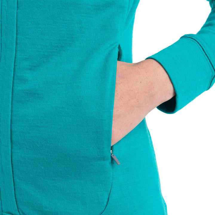 Icebreaker Women's Quantum Long Sleeve Zip #color_flux-green