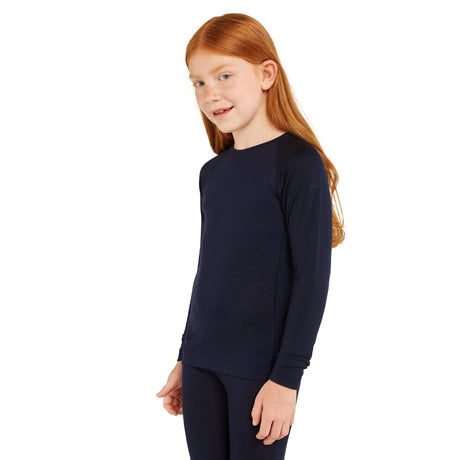 Icebreaker Kids' 200 Oasis Long Sleeve Crewe Black / Age 5-6-Black / Age 7-8-Black / Age 9-10-Black / Age 11-12-Midnight Navy / Age 5-6 #- 53 Degrees North 