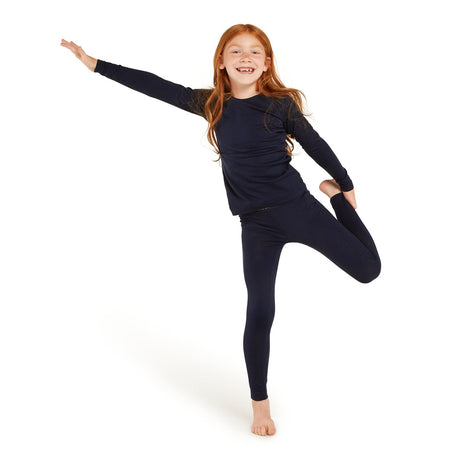 Icebreaker Kids' 200 Oasis Long Sleeve Crewe Black / Age 5-6-Black / Age 7-8-Black / Age 9-10-Black / Age 11-12-Midnight Navy / Age 5-6 #- 53 Degrees North 