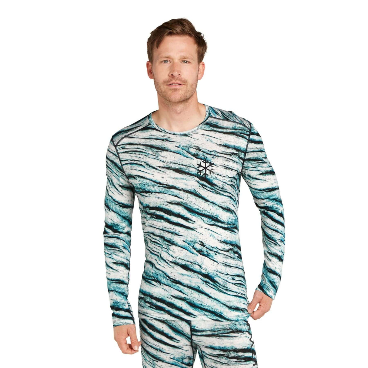 Icebreaker Men's 200 Oasis Long Sleeve Crewe Protect Our Winters AOP Snow/AOP / Small-Snow/AOP / Medium-Snow/AOP / Large-Snow/AOP / X-Large-Snow/AOP / XX-Large #- 53 Degrees North 