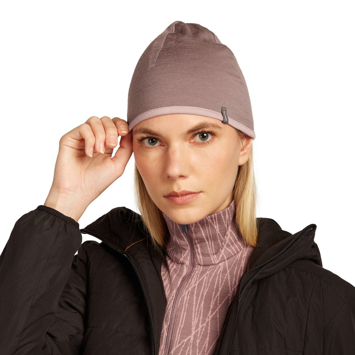 Icebreaker Unisex 200 Oasis Reversible Beanie Java/Atlantis-Summit/Blush #- 53 Degrees North 