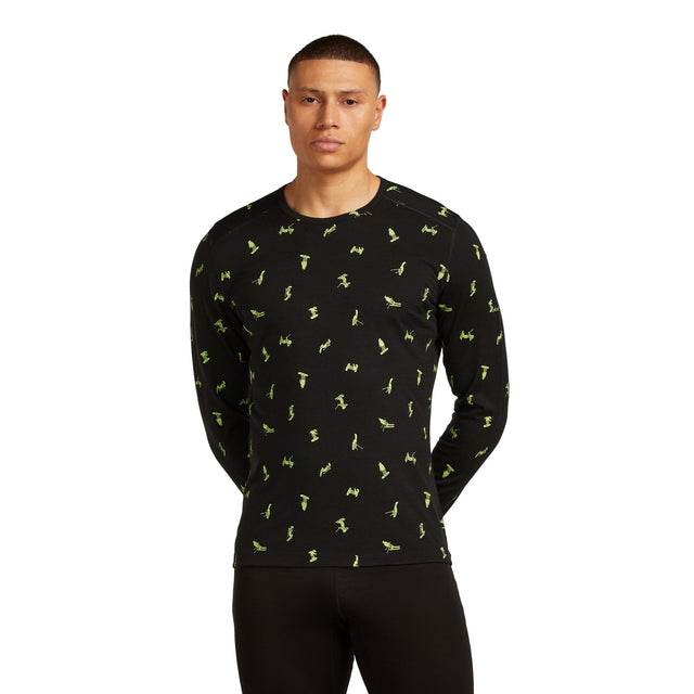 Icebreaker Men's 200 Oasis Long Sleeve Crewe Snow Day Crew Black/Peridot/AOP / Small-Black/Peridot/AOP / Medium-Black/Peridot/AOP / Large-Black/Peridot/AOP / X-Large-Atlantis/Topaz/AOP / Small #- 53 Degrees North 