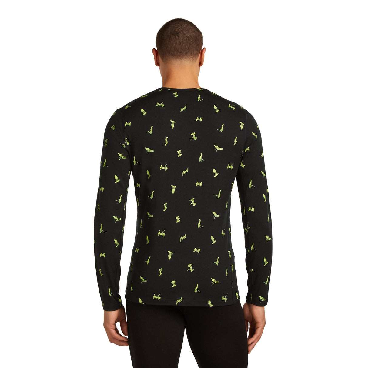 Icebreaker Men's 200 Oasis Long Sleeve Crewe Snow Day Crew Black/Peridot/AOP / Small-Black/Peridot/AOP / Medium-Black/Peridot/AOP / Large-Black/Peridot/AOP / X-Large-Atlantis/Topaz/AOP / Small #- 53 Degrees North 