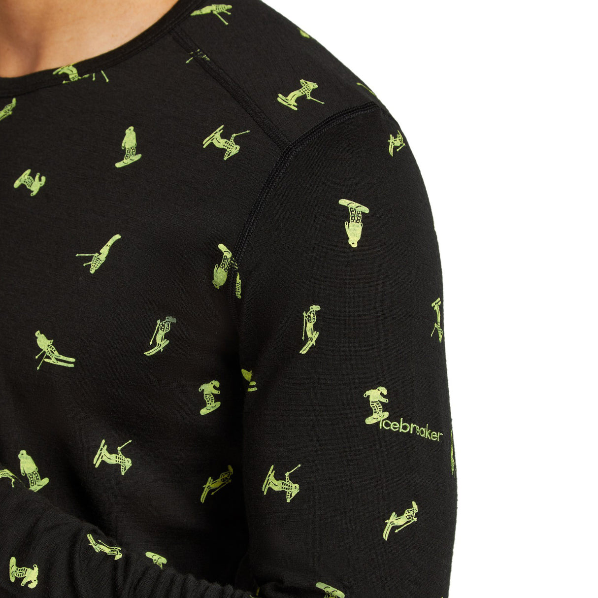 Icebreaker Men's 200 Oasis Long Sleeve Crewe Snow Day Crew Black/Peridot/AOP / Small-Black/Peridot/AOP / Medium-Black/Peridot/AOP / Large-Black/Peridot/AOP / X-Large-Atlantis/Topaz/AOP / Small #- 53 Degrees North 