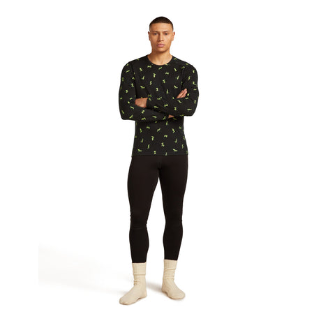 Icebreaker Men's 200 Oasis Long Sleeve Crewe Snow Day Crew Black/Peridot/AOP / Small-Black/Peridot/AOP / Medium-Black/Peridot/AOP / Large-Black/Peridot/AOP / X-Large-Atlantis/Topaz/AOP / Small #- 53 Degrees North 