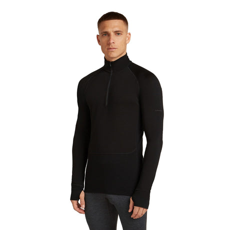 Icebreaker Men's 260 Zoneknit Long Sleeve Half Zip Baselayer Black / Small-Black / Medium-Black / Large-Black / X-Large-Black / XX-Large #- 53 Degrees North 