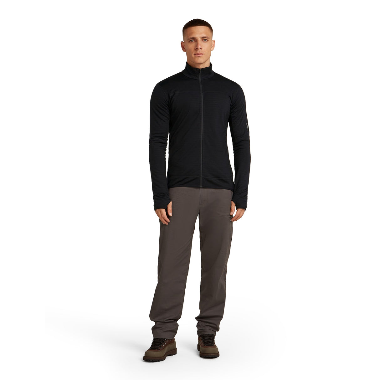 Icebreaker Men's 300 RealFleece Descender Zip Fleece Jet Heather/Black / Small-Jet Heather/Black / Medium-Jet Heather/Black / Large-Jet Heather/Black / X-Large #- 53 Degrees North 