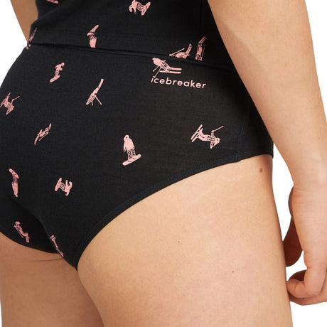 Icebreaker Women's 150 Siren Hipkini Snow Day Black/Acid Pink/AOP / X-Small-Black/Acid Pink/AOP / Small-Black/Acid Pink/AOP / Medium-Black/Acid Pink/AOP / Large-Black/Acid Pink/AOP / X-Large #- 53 Degrees North 