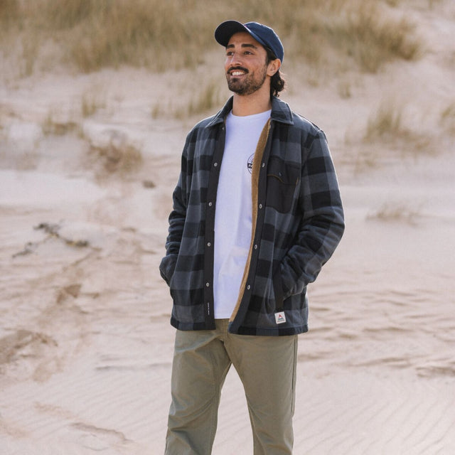 Passenger Men's Firelight Sherpa Lined Overshirt Storm Grey Buffalo / Small-Storm Grey Buffalo / Medium-Storm Grey Buffalo / Large-Storm Grey Buffalo / X-Large-Grey Marl / Small #- 53 Degrees North 