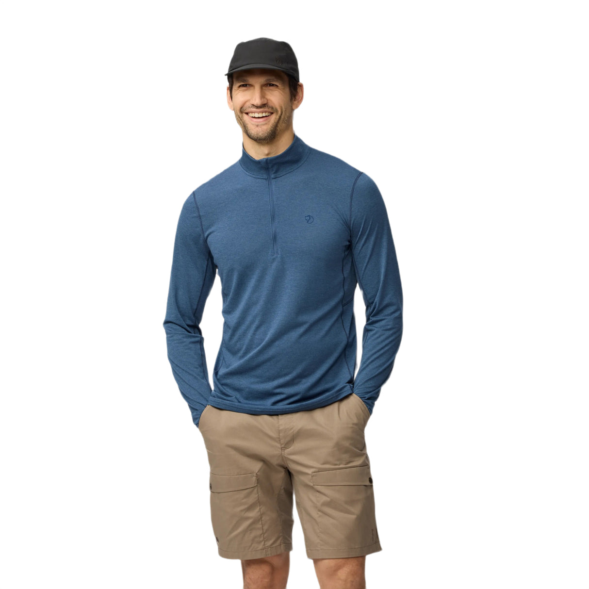 Fjällräven Men's Abisko Day Hike Half Zip T-Shirt Indigo Blue / Small-Indigo Blue / Medium-Indigo Blue / Large-Indigo Blue / X-Large - 53 Degrees North 