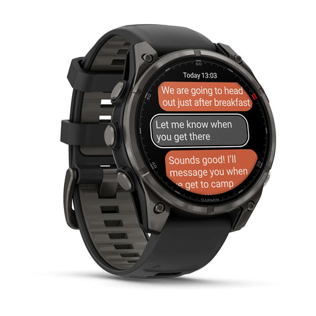 Garmin Fenix 8 Pro 47mm Multisport AMOLED Smartwatch Carbon DLC Titanium with Black/Grey Band-Titanium with Graphite/Black Band - 53 Degrees North 