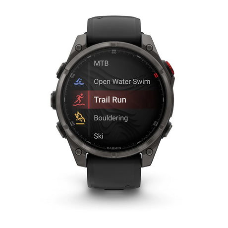 Garmin Fenix 8 Pro 47mm Multisport AMOLED Smartwatch Carbon DLC Titanium with Black/Grey Band-Titanium with Graphite/Black Band - 53 Degrees North 