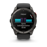 Garmin Fenix 8 Pro 51mm AMOLED Multisport GPS Smartwatch Carbon DLC Titanium w/ Black/Grey Band-Titanium with Graphite/Black Band - 53 Degrees North 