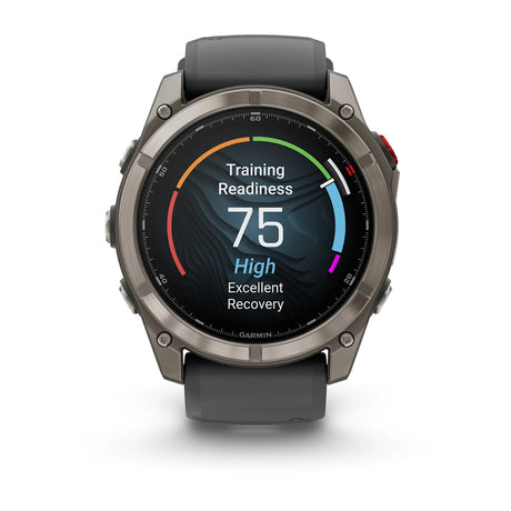 Garmin Fenix 8 Pro 51mm AMOLED Multisport GPS Smartwatch Carbon DLC Titanium w/ Black/Grey Band-Titanium with Graphite/Black Band - 53 Degrees North 