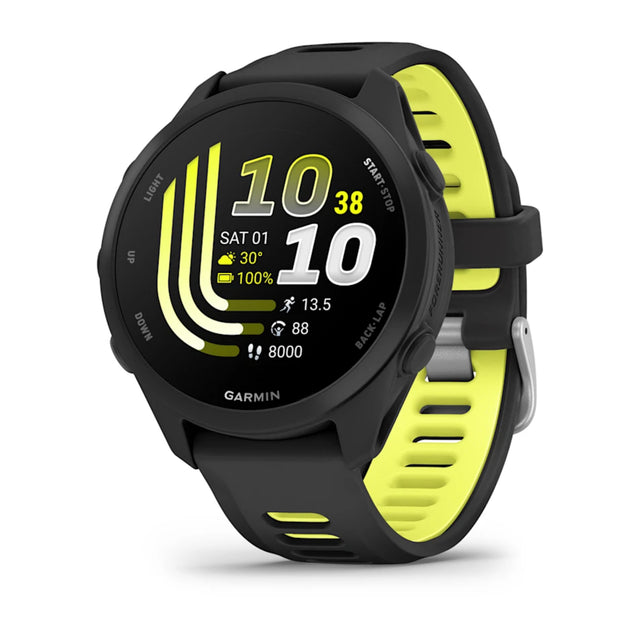 Garmin Forerunner 170 GPS Running Smartwatch Black/Amp Yellow - 53 Degrees North