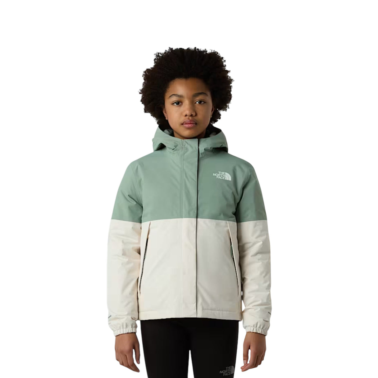 The North Face Girls' Warm Antora Rain Jacket Slate Moss/White Dune / Age 5-6-Slate Moss/White Dune / Age 7-8-Slate Moss/White Dune / Age 9-10-Slate Moss/White Dune / Age 11-12-Slate Moss/White Dune / Age 14-16 #- 53 Degrees North 
