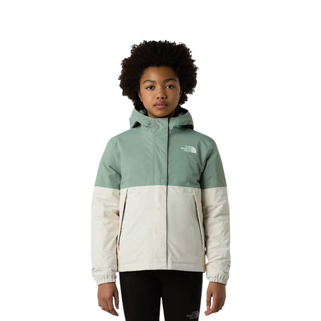 The North Face Girls' Warm Antora Rain Jacket Slate Moss/White Dune / Age 5-6-Slate Moss/White Dune / Age 7-8-Slate Moss/White Dune / Age 9-10-Slate Moss/White Dune / Age 11-12-Slate Moss/White Dune / Age 14-16 #- 53 Degrees North 