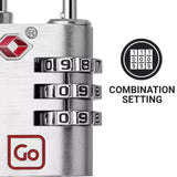 Go Travel Classic Large Combination Luggage Padlock  - 53 Degrees North