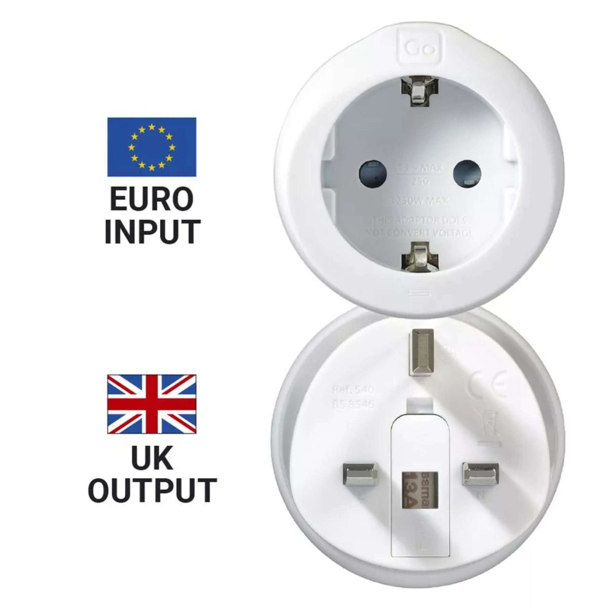 Go Travel EU-UK Adaptor Default Title - 53 Degrees North 