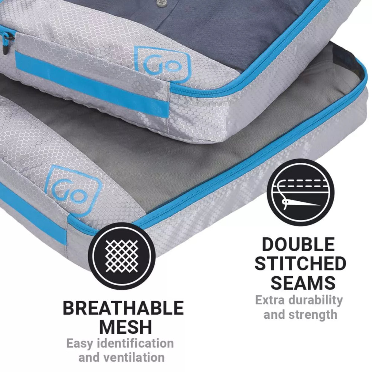 Go Travel Twin Packing Cubes Blue - 53 Degrees North 