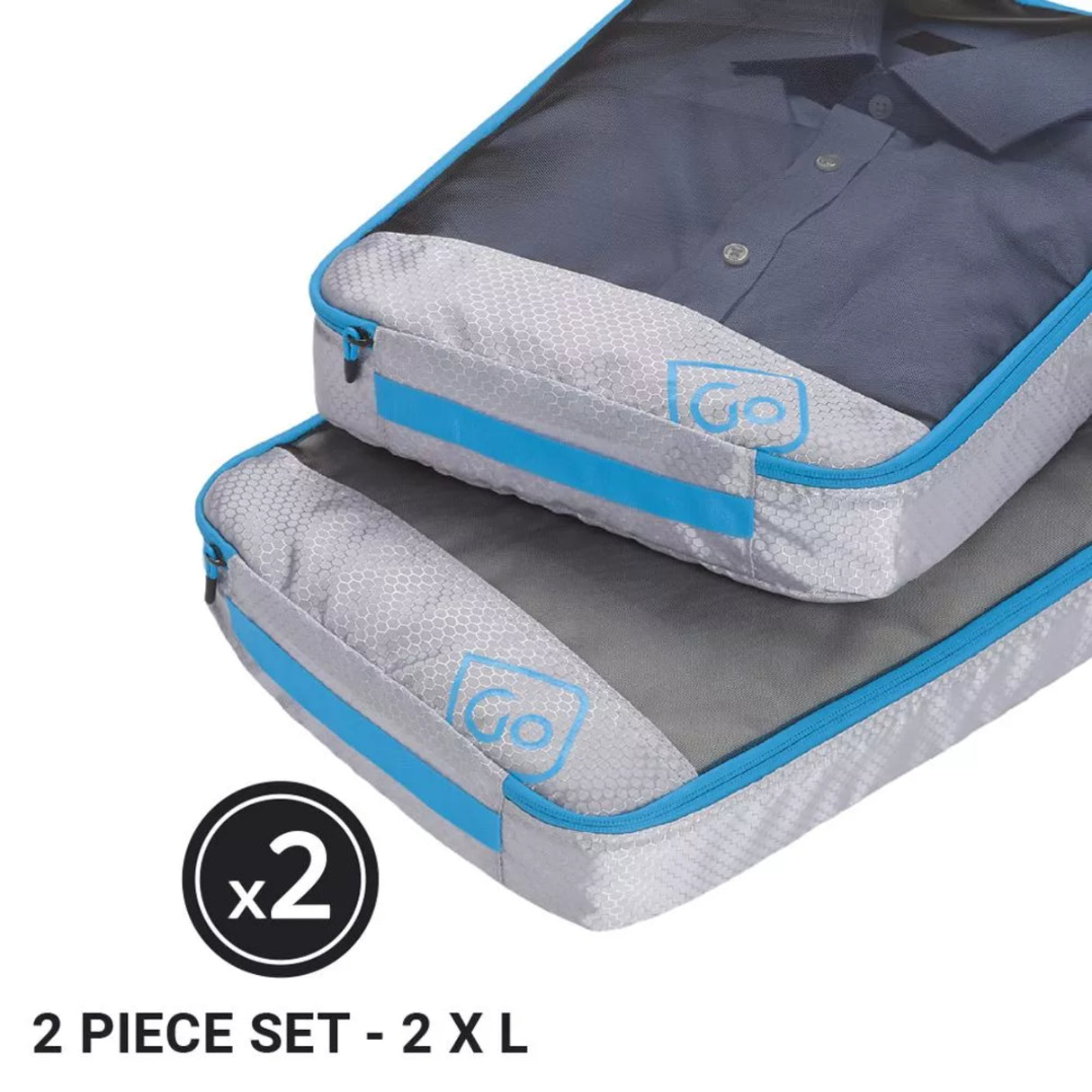Go Travel Twin Packing Cubes Blue - 53 Degrees North 