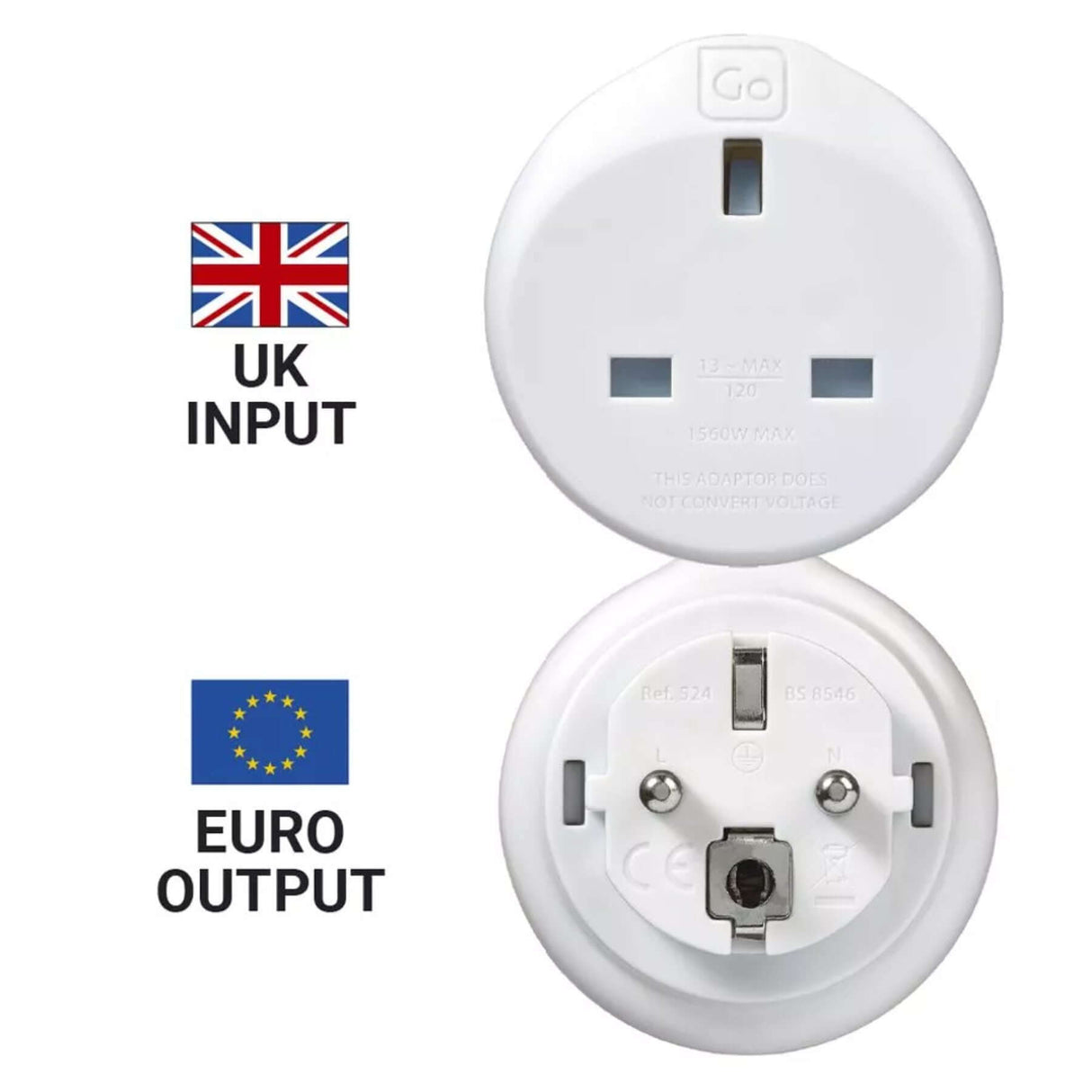 Go Travel UK-EU Adaptor Default Title - 53 Degrees North 