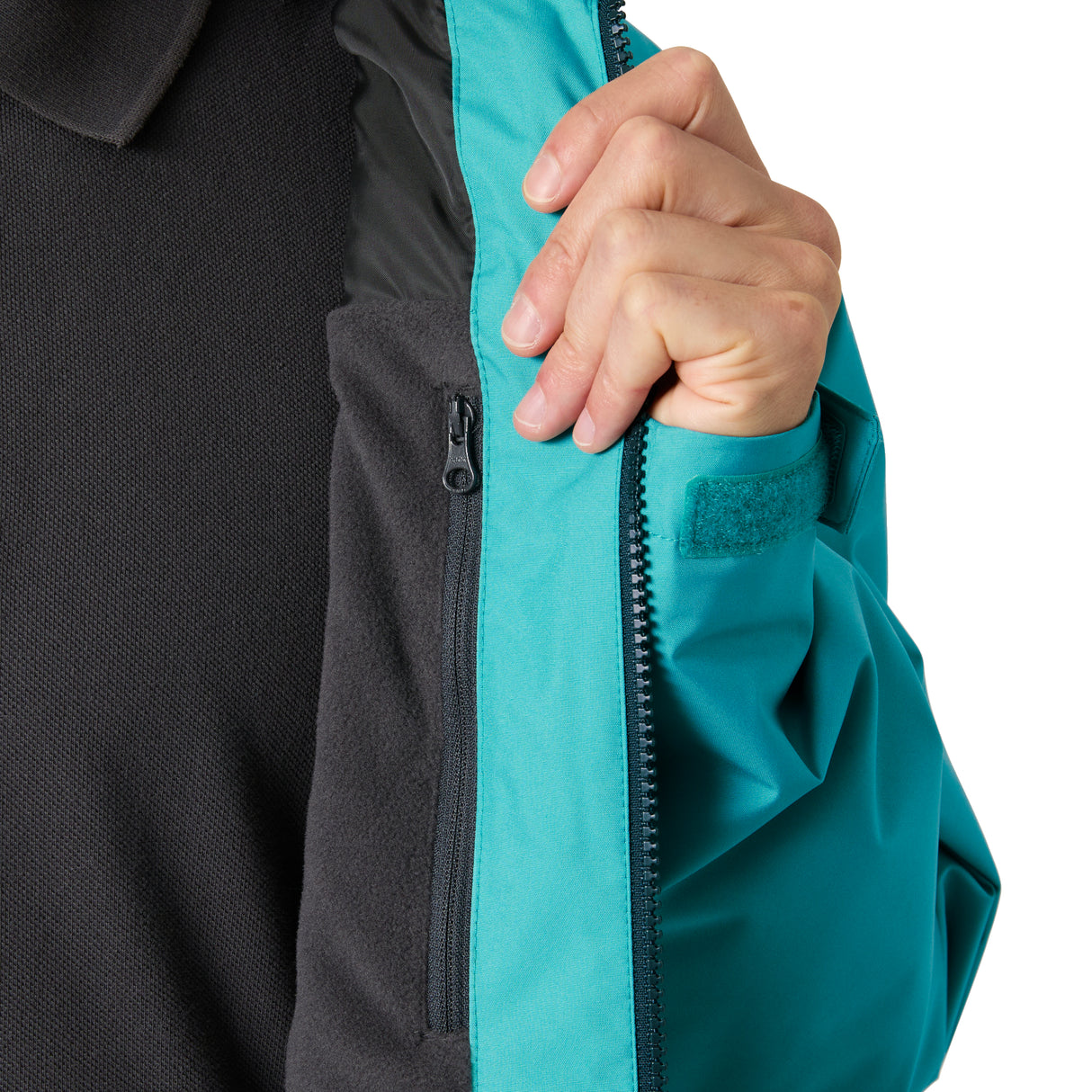 Helly Hansen Men's Crew Hooded Waterproof Midlayer Sailing Jacket Dark Mint / Small-Dark Mint / Medium-Dark Mint / Large-Dark Mint / X-Large-Dark Mint / XX-Large - 53 Degrees North 