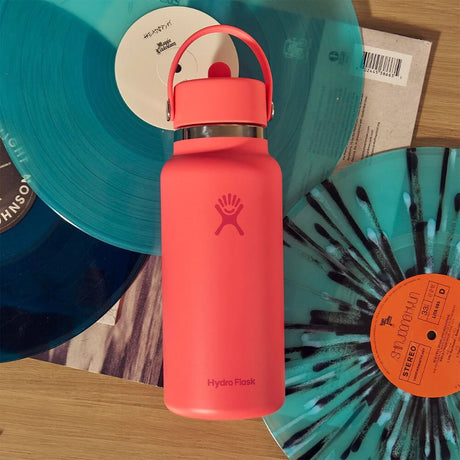 Hydro Flask 32 oz (946 ml) Wide Mouth with Flex Straw Cap Insulated Bottle Mermaid Green-Harbor Blue-Popstar Pink-Beachplum - 53 Degrees North 