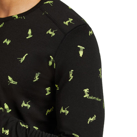 Icebreaker Men's 200 Oasis Long Sleeve Crewe Snow Day Crew Black/Peridot/AOP / Small-Black/Peridot/AOP / Medium-Black/Peridot/AOP / Large-Black/Peridot/AOP / X-Large-Atlantis/Topaz/AOP / Small - 53 Degrees North 