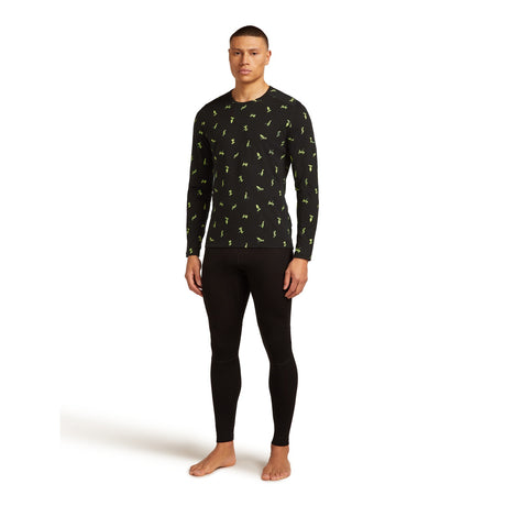 Icebreaker Men's 200 Oasis Long Sleeve Crewe Snow Day Crew Black/Peridot/AOP / Small-Black/Peridot/AOP / Medium-Black/Peridot/AOP / Large-Black/Peridot/AOP / X-Large-Atlantis/Topaz/AOP / Small - 53 Degrees North 