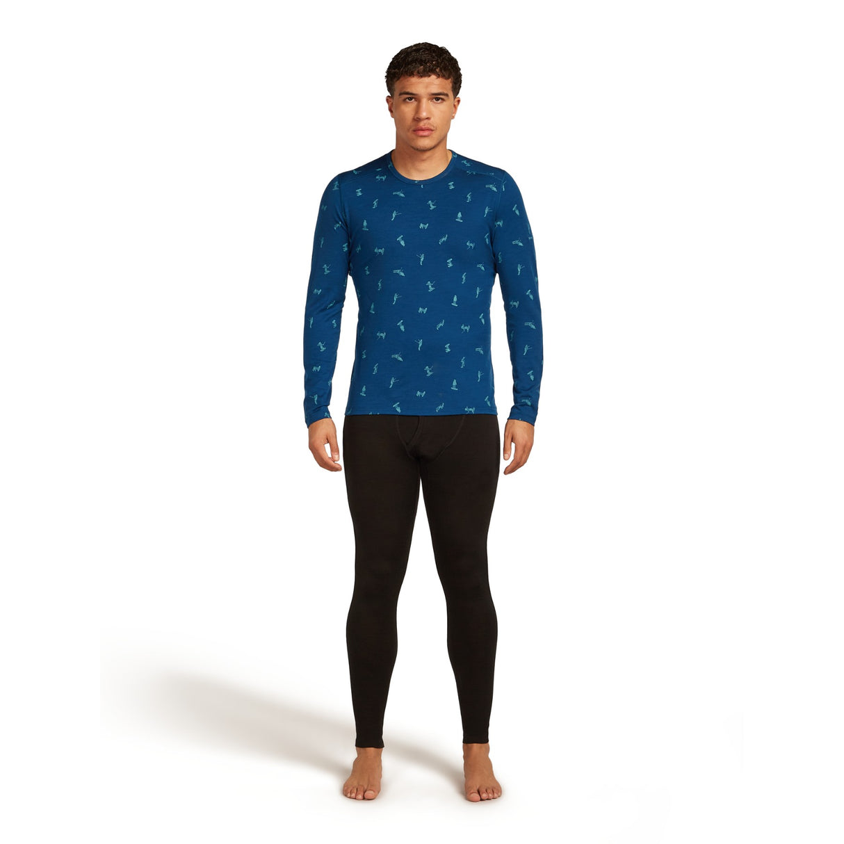 Icebreaker Men's 200 Oasis Long Sleeve Crewe Snow Day Crew Black/Peridot/AOP / Small-Black/Peridot/AOP / Medium-Black/Peridot/AOP / Large-Black/Peridot/AOP / X-Large-Atlantis/Topaz/AOP / Small - 53 Degrees North 