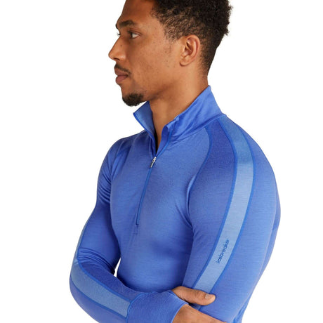 Icebreaker Men's 200 Zoneknit Long Sleeve Half Zip Baselayer Brilliant/Baja / Small-Brilliant/Baja / Medium-Brilliant/Baja / Large-Brilliant/Baja / X-Large-Brilliant/Baja / XX-Large - 53 Degrees North 