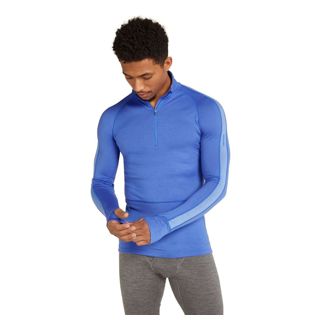 Icebreaker Men's 200 Zoneknit Long Sleeve Half Zip Baselayer Brilliant/Baja / Small-Brilliant/Baja / Medium-Brilliant/Baja / Large-Brilliant/Baja / X-Large-Brilliant/Baja / XX-Large - 53 Degrees North 