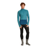 Icebreaker Men's 200 Zoneknit Long Sleeve Half Zip Baselayer Brilliant/Baja / Small-Brilliant/Baja / Medium-Brilliant/Baja / Large-Brilliant/Baja / X-Large-Brilliant/Baja / XX-Large - 53 Degrees North 