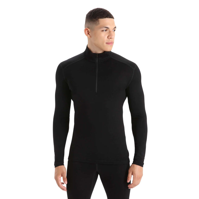 Icebreaker Men's 260 Tech Long Sleeve Half Zip Top Black / Small - 53 Degrees North