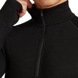 Icebreaker Men's 260 Zoneknit Long Sleeve Half Zip Baselayer Black / Small-Black / Medium-Black / Large-Black / X-Large-Black / XX-Large - 53 Degrees North 