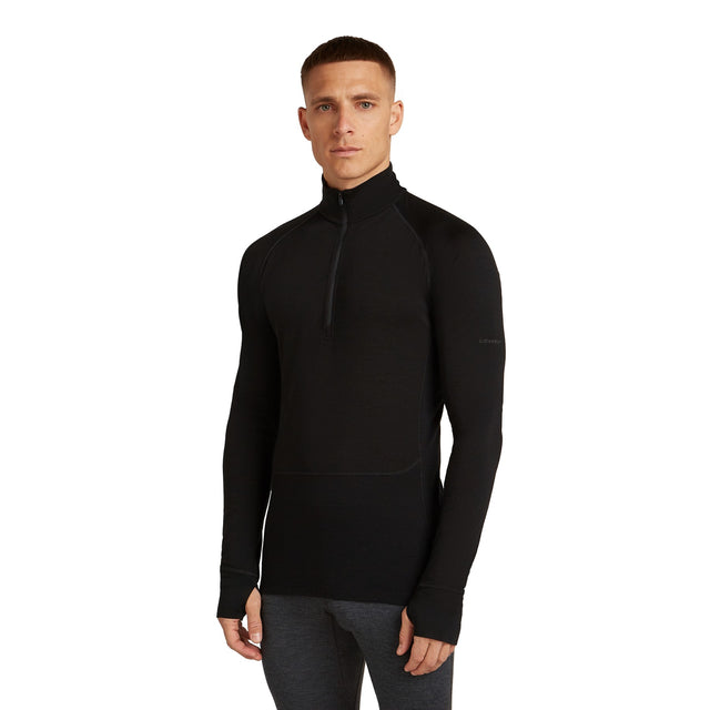 Icebreaker Men's 260 Zoneknit Long Sleeve Half Zip Baselayer Black / Small-Black / Medium-Black / Large-Black / X-Large-Black / XX-Large - 53 Degrees North 