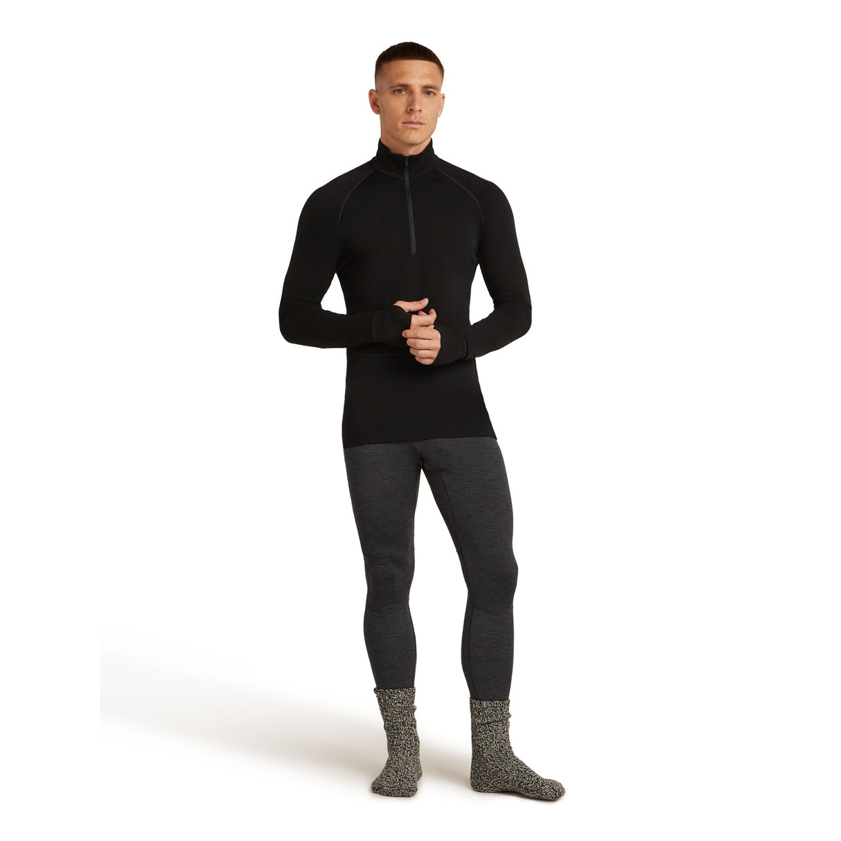 Icebreaker Men's 260 Zoneknit Long Sleeve Half Zip Baselayer Black / Small-Black / Medium-Black / Large-Black / X-Large-Black / XX-Large - 53 Degrees North 