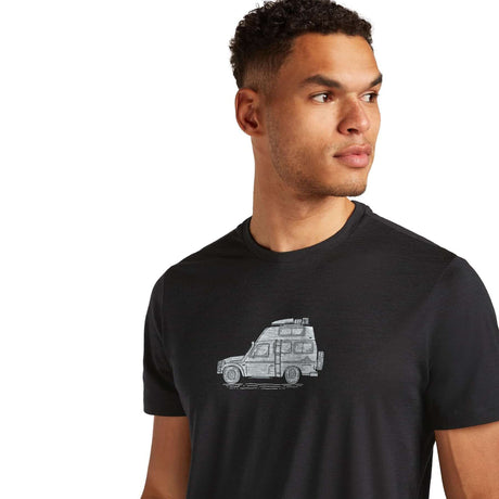 Icebreaker Men's Merino 150 Tech Lite T-Shirt Cosy Camper Black / Small-Black / Medium-Black / Large-Black / X-Large - 53 Degrees North 