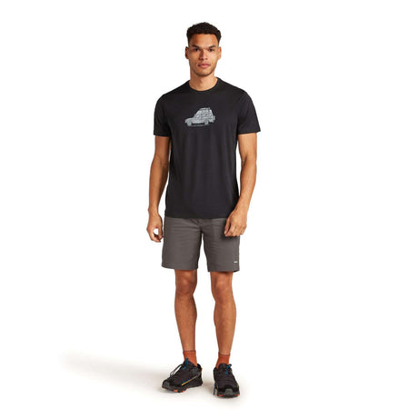 Icebreaker Men's Merino 150 Tech Lite T-Shirt Cosy Camper Black / Small-Black / Medium-Black / Large-Black / X-Large - 53 Degrees North 