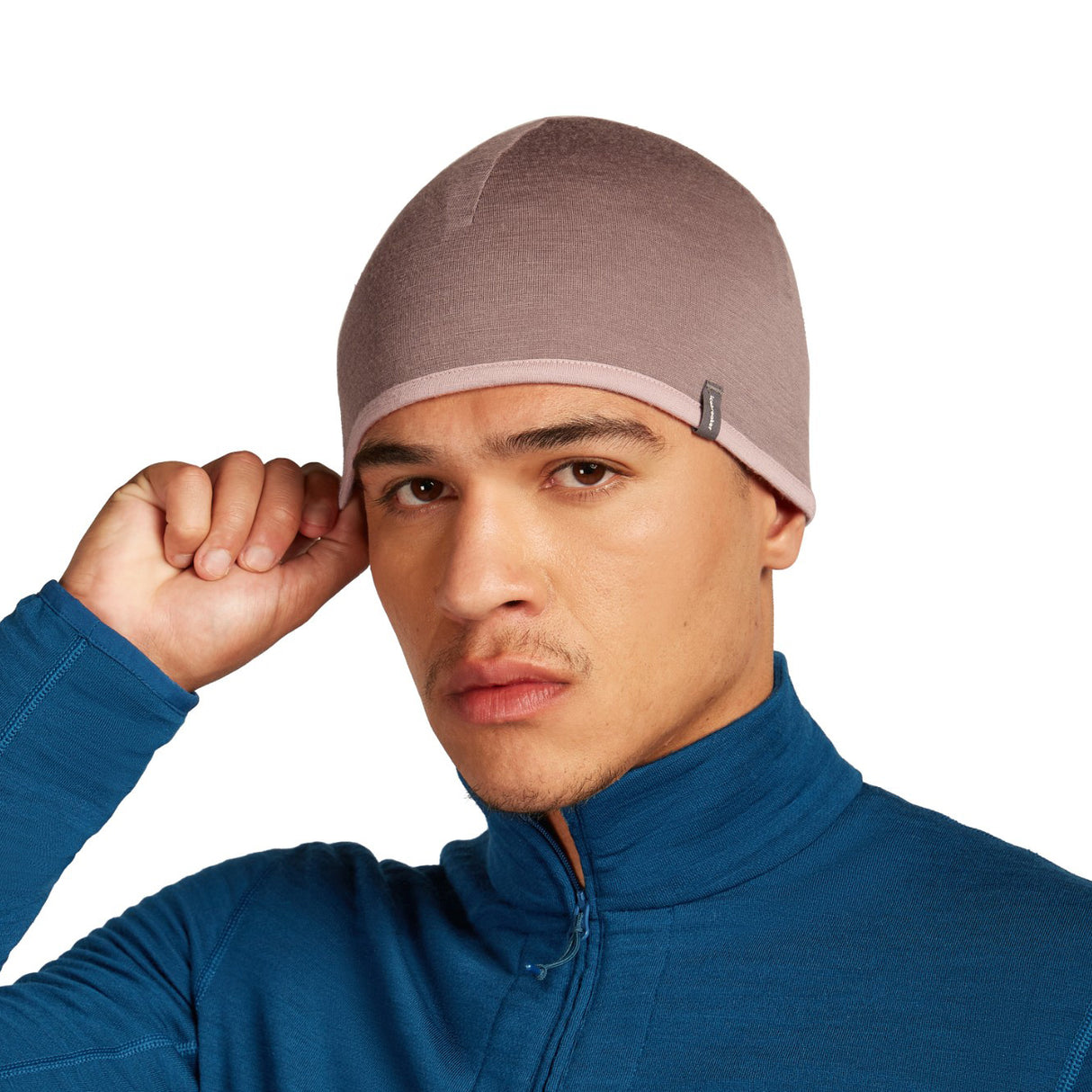 Icebreaker Unisex 200 Oasis Reversible Beanie Java/Atlantis-Summit/Blush - 53 Degrees North 