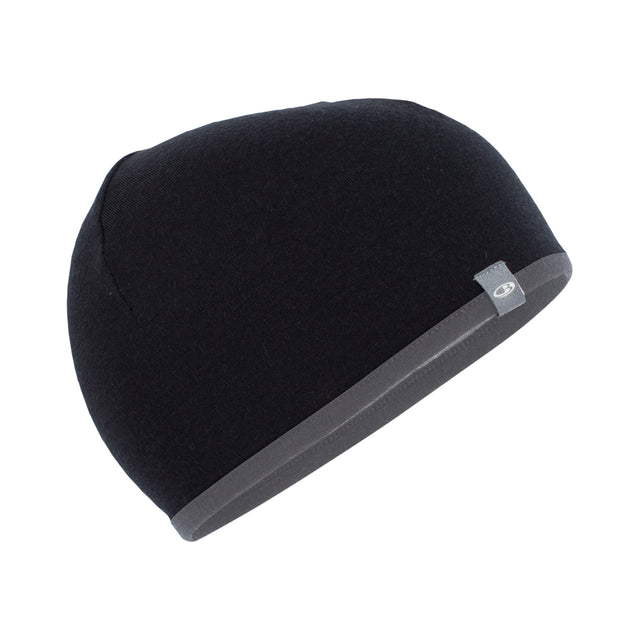 Icebreaker Unisex Reversible Merino 200 Pocket Hat Black/Gritstone Heather - 53 Degrees North