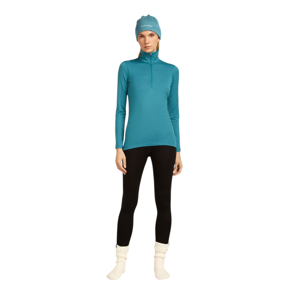 Icebreaker Women's 200 Oasis Long Sleeve Half Zip Topaz / X-Small-Topaz / Small-Topaz / Medium-Topaz / Large-Topaz / X-Large - 53 Degrees North 