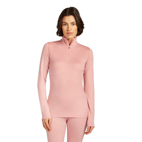 Icebreaker Women's 260 Tech Half Zip Merino Baselayer Blush / X-Small-Blush / Small-Blush / Medium-Blush / Large-Blush / X-Large - 53 Degrees North 
