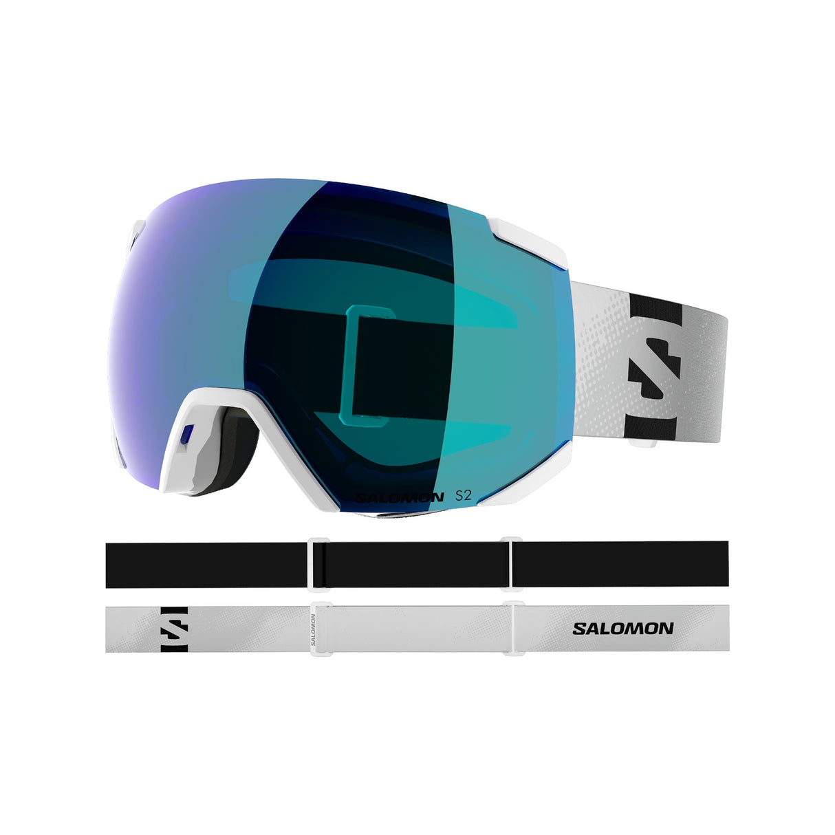Salomon Radium Ski Goggles White/Mid Blue-Black/Mid Red #- 53 Degrees North 