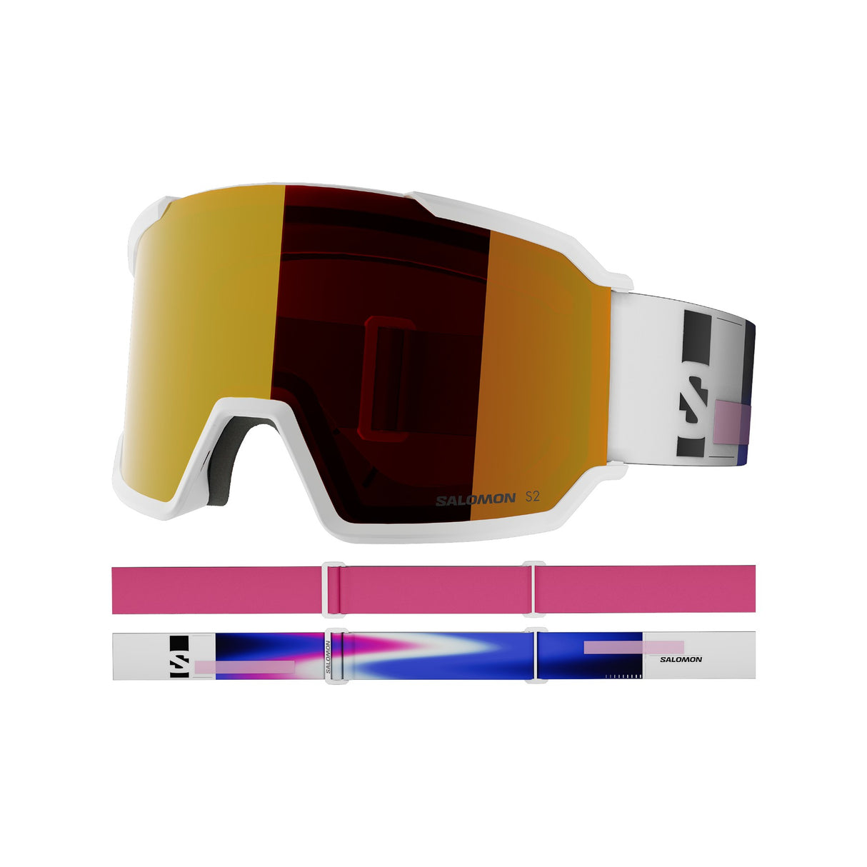 Salomon S/View 3 ML Ski Goggles Black/Black-White/Mid Red-Dress Blue/Mid Blue #- 53 Degrees North 