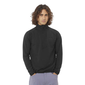 Salomon Men's Sntial Lightwarm Half Zip Fleece Jacket Deep Black / Small-Deep Black / Medium-Deep Black / Large-Deep Black / X-Large-Deep Black / XX-Large #- 53 Degrees North 