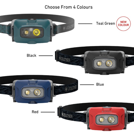 Ledlenser HF4R Core Rechargeable Headtorch Teal-Red-Blue-Black - 53 Degrees North 