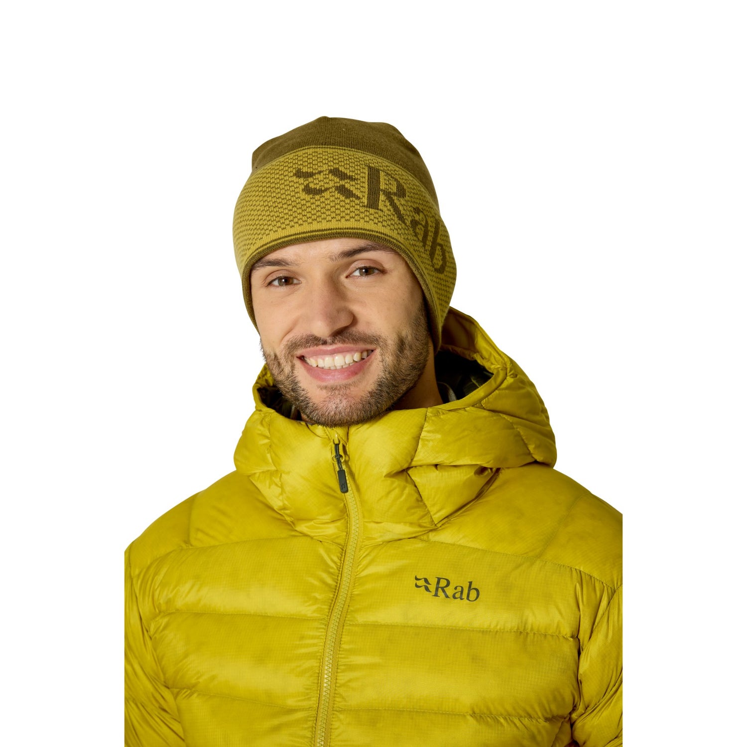 Rab Logo Band Beanie Oak/Dark Pollen-Black/Graphene #- 53 Degrees North 